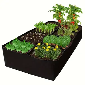 Fabric Elevated Garden Bed 4x2x1ft Garden Grow Bed Bag Outdoor Planters for Growing Herbs, Flowers & Vegetables, Outdoor Planting Boxes, 55 Gallon (Approx. 140.6 L)