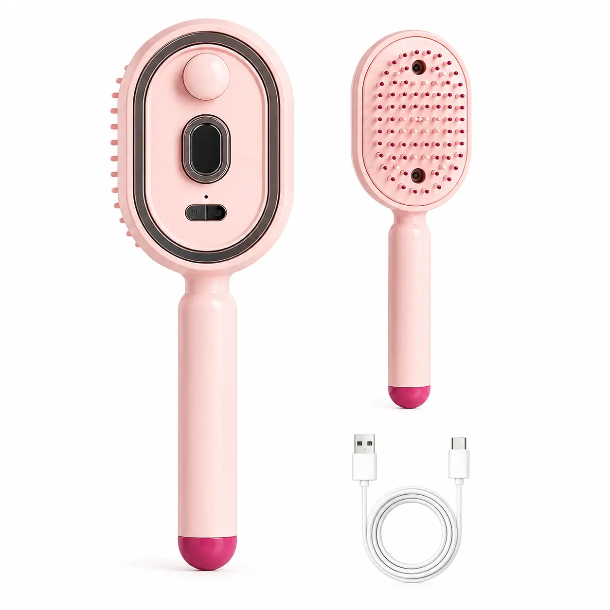 Electric Scalp Massager Brush with Hair Oil Applicator, 3-in-1 Hair Care Tool for Scalp Massage, Oil Distribution & Gentle Detangling, USB Rechargeable