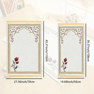 1pc Classic Floral Prayer Mat - 100% Polyester, Machine Washable, for Indoor/Outdoor, Pilgrimage & Meditation