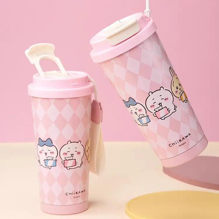 MINISO Chiikawa Dual-Drink Insulated Coffee Mug – 17.6oz (520mL), Black Friday Pick, Cute Leak-Proof Design, Perfect for Home/Office/Campus/On-the-Go, Ideal Gift for Fans & Friends Flasks Bottled Mug Tumbler Water Bottles,Perfect Gift for Mom,#Summervibes