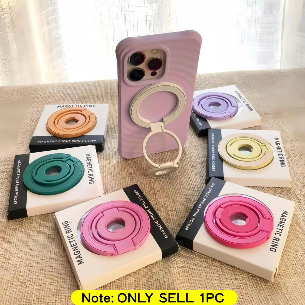 Multifunctional magnetic mobile phone ring buckle holder suitable for all models with magnetic plates, multi-color portable folding phone holder Magnetic Phone Grip, Cell Phone Mount, Magnetic Stand, Magnetic Phone Holders, Electronic mobile accessory