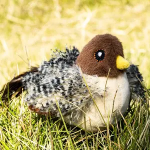 Cat Toy Bionic Fluttering Bird with Realistic Bird Sounds, Rechargeable Touch Activation, Interactive Fun for Cats, Hours of Playtime