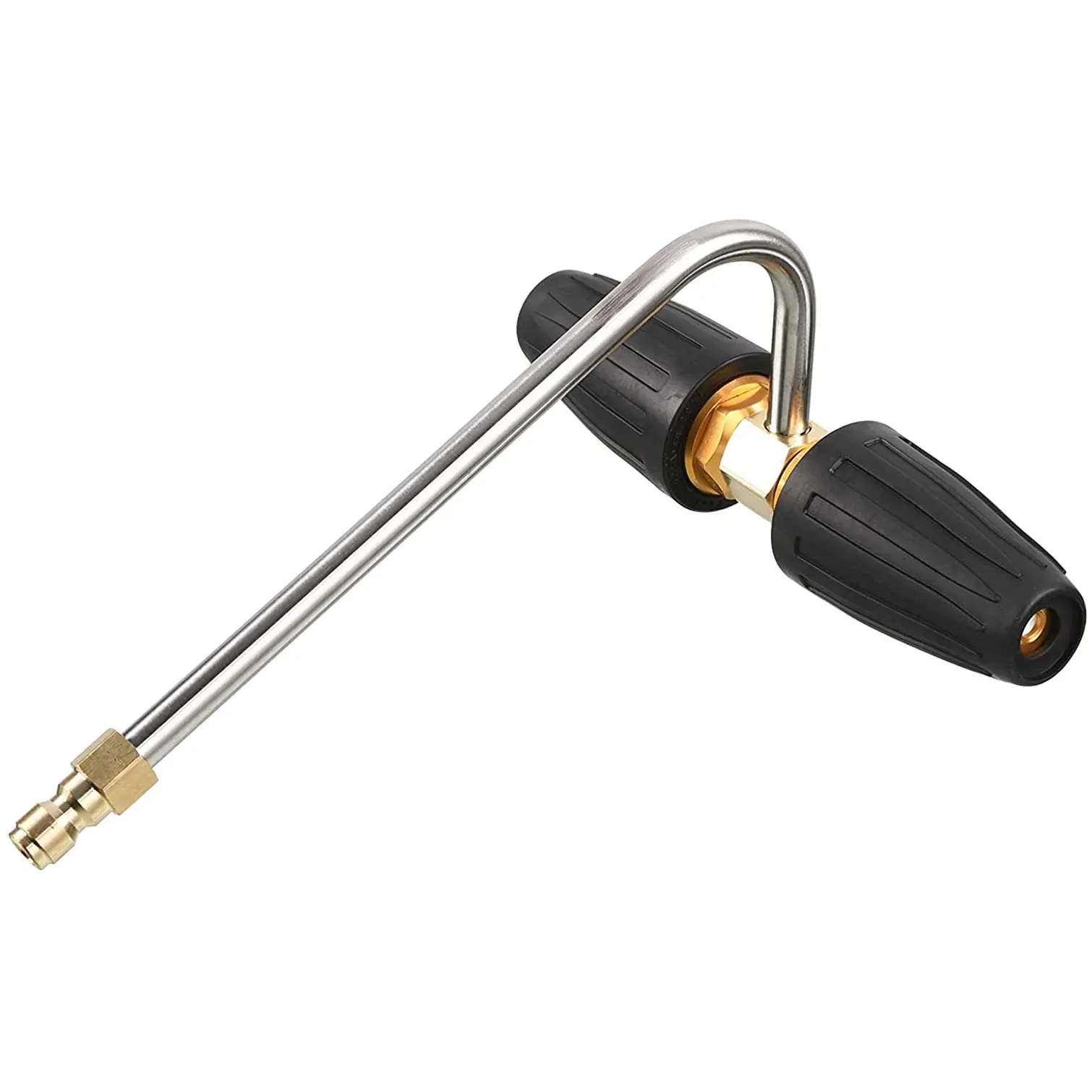 RIDGE WASHER Pressure Washer Gutter Cleaner Attachment - 2 Rotary Turbo Nozzles, 1/4 in Quick Disconnect, 3300 PSI Maximum Pressure, Extension Wand, for Gutter Debris Blowing & Clog Removal, Car Wash Accessory, Pressure Washer Extension