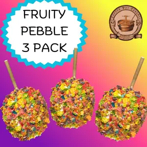 FRUITY PEBBLE 3 PACK! GOURMET CARAMEL WITH FRUITY, WHITE CHOCOLATE AND CARAMEL