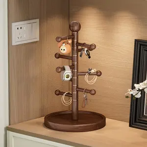 Rotating Key Holder, Entryway Organizer, Multi-Functional Storage Rack, Bedside Shelf, Small Space Organizer, Home Essentials