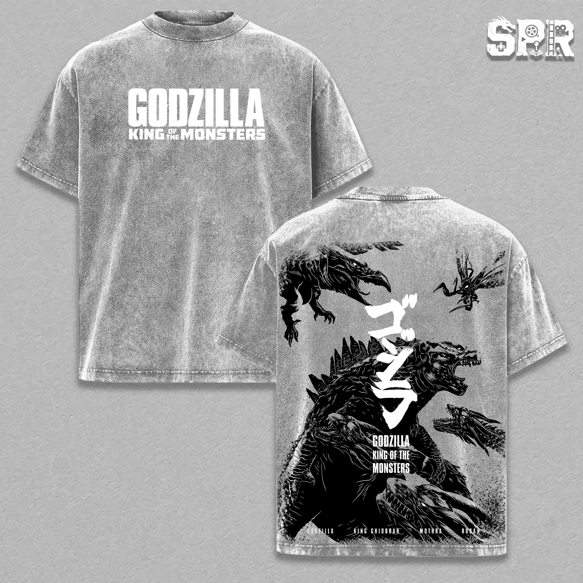 Godzilla - Godzilla King of the Monster Retro Vintage Menswear Gift movie fans Top Apparel Classic Oversized Seamless Simple Straight Man Clothes Cotton designer shirts, graphic tees, men gifts, ,Graphic Streetwear T-shirt