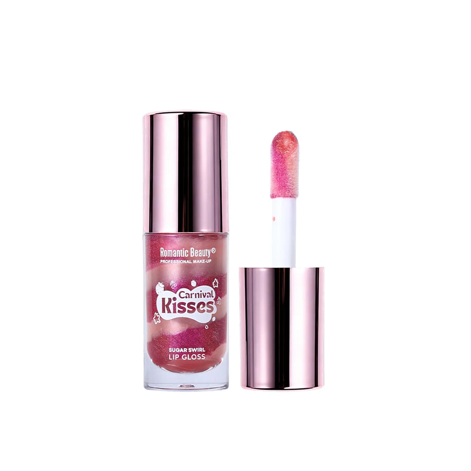 RMT Romantic Beauty Sugar Swirl Lip Gloss, Hydrating Moisturizer and Plumping Lip Care, Rose Pink with Glossy Shimmer for Everyday Glam, Hydrate, Glossy Lips