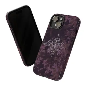 Purple heart flower Phone Case, Elegant Dark Floral Tough Phone Case, Gift for her, aesthetic