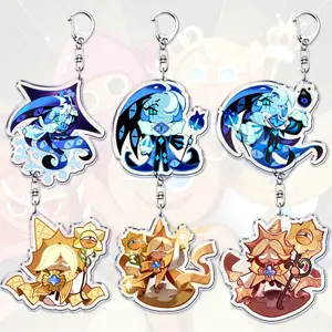 YAYA GOODS Cute Game Cookie Run Kingdom Chibis Keychains for Accessories Bag Shadow Mi Pure Vanilla Cookie Keyrings Jewelry Fans Gifts Charms
