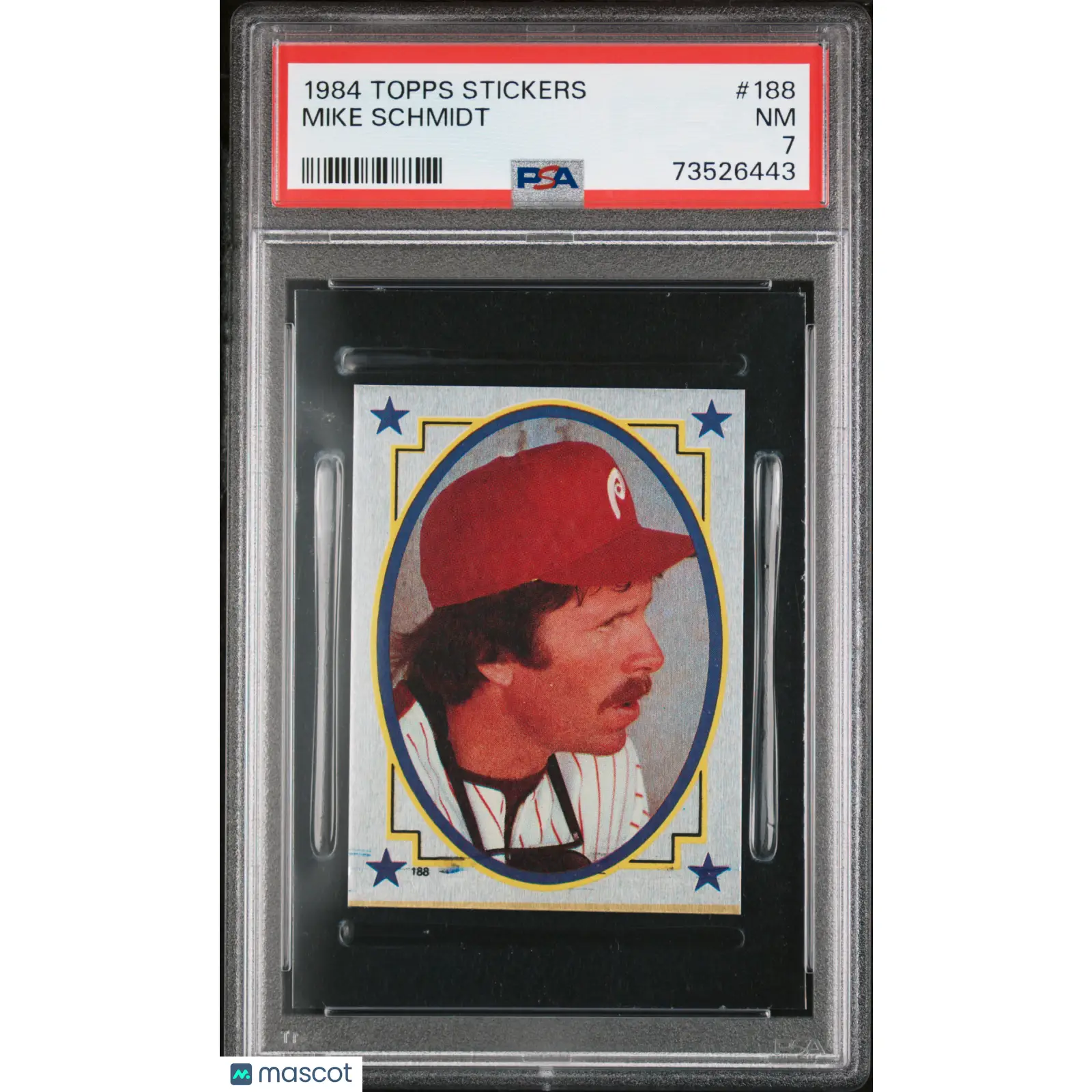 Mike Schmidt PSA 1984 Topps Stickers Baseball #188 7 73526443
