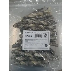 For the big dogs! Icelandic Codfish Skin Twist-Rolls Large 2 LBS