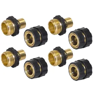 Quick Connect Hose Fittings for Garden Hose Quick Connector with Gasket, 3/4 Inch GHT Male and Female Attachment Quick Release Water Hose Adapter