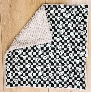 happy face + lightning bolt lovey blanket