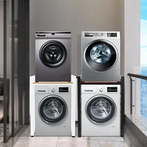 Washer Dryer Stacking Rack Stand, Heavy Duty Over Washer&Dryer Shelves with Adjustable Shelf, Space Saver Stackable Storage Shelf for Laundry Room Apartments Bedrooms
