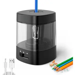 Electric Pencil Sharpener, Automatic Pencil Sharpeners for No.2 Pencils Colored Pencils, USB &  Operated Pencil Sharpener for School, , Office, Classroom, Black