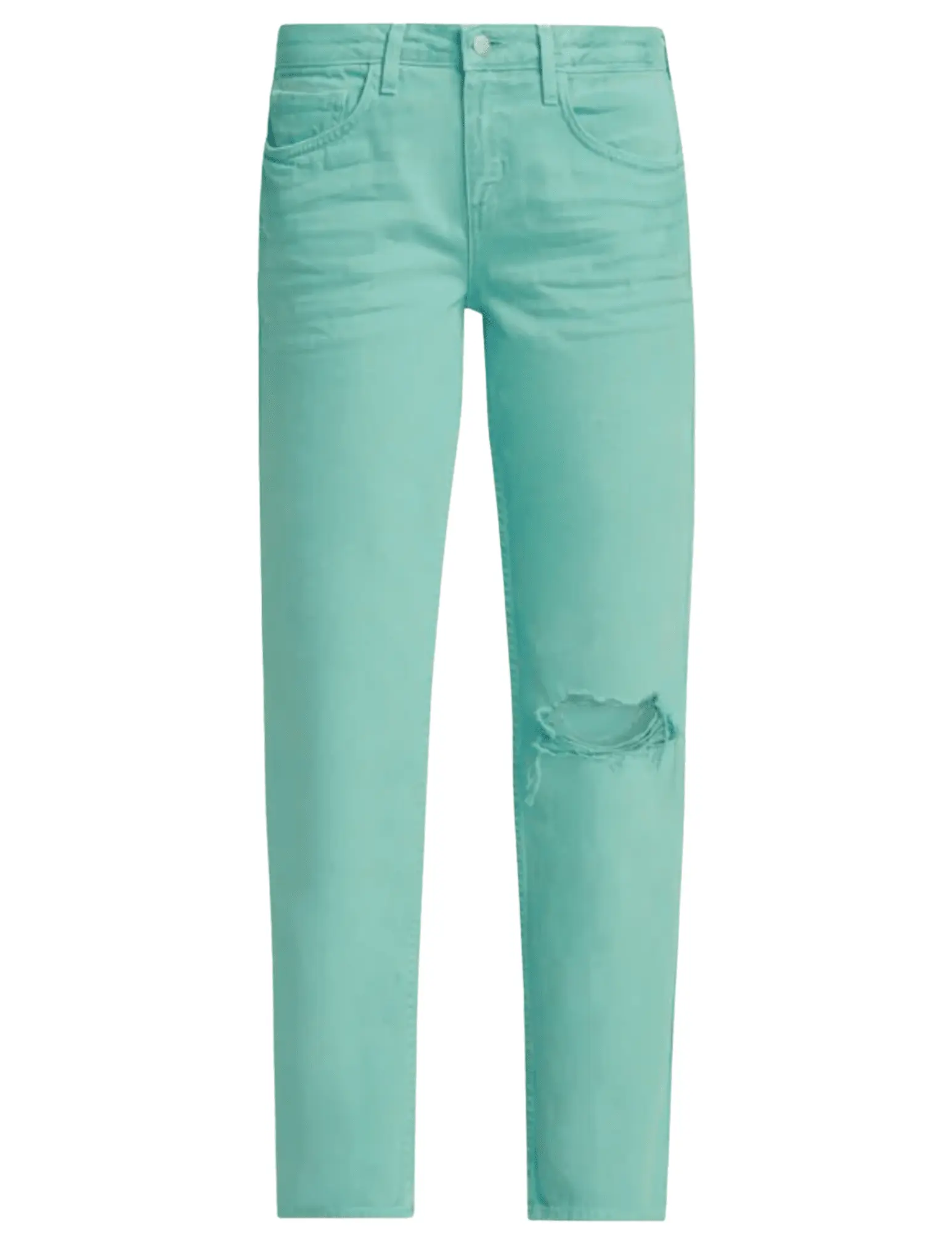 L’AGENCE Blaine Low Rise Stovepipe Jeans in Malachite Green Destruct