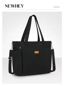 Women's Canvas Shoulder Bag with Zipper and Compartments, Large Waterproof Casual Crossbody Backpack for University Work Beach, Zipper Crossbody Tote, Canvas Crossbody Bags