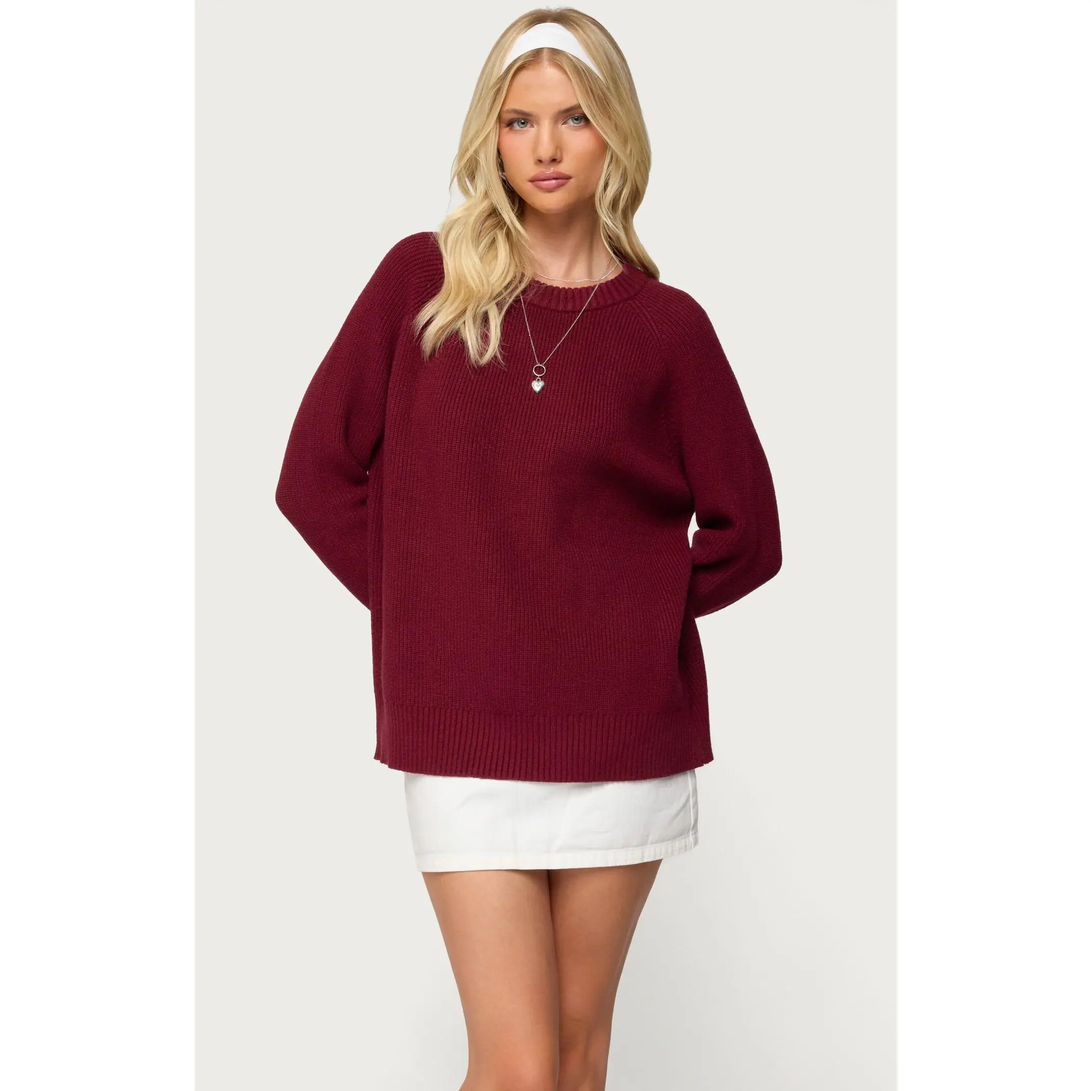 Edikted Women's Lavonne Oversized Knit Raglan Sweater