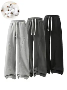 Women's Solid Drawstring Waist Pants, Casual Comfy Loose Fitting Trousers, Women's Bottoms for Daily Wear & Vacations, Relaxed Fit