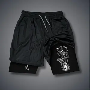The Seven Deadly Sins Double-Layer Sports Shorts Graphic Shorts Black Shorts Camo Shorts Streetwear Shorts Men Outfits Men Short Shorts Vacation Outfits Shorts