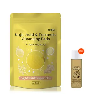Buy one, get one free！Turmeric & Kojic Acid Cleansing Pads – Brighten Skin, Fade Dark Spots, Exfoliating & Gentle, Perfect Christmas & Holiday Gift