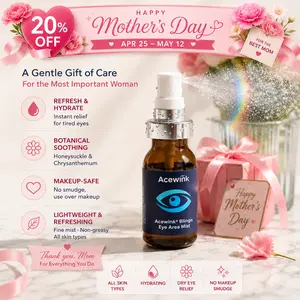 Acewink Blingo Honeysuckle & Chrysanthemum Botanical Eye Mist – Hydrating Dry Eye Relief, Makeup Safe, No Smudge, Soothing Eye Care for All Skin Types, Mother’s Day Gift for Mom