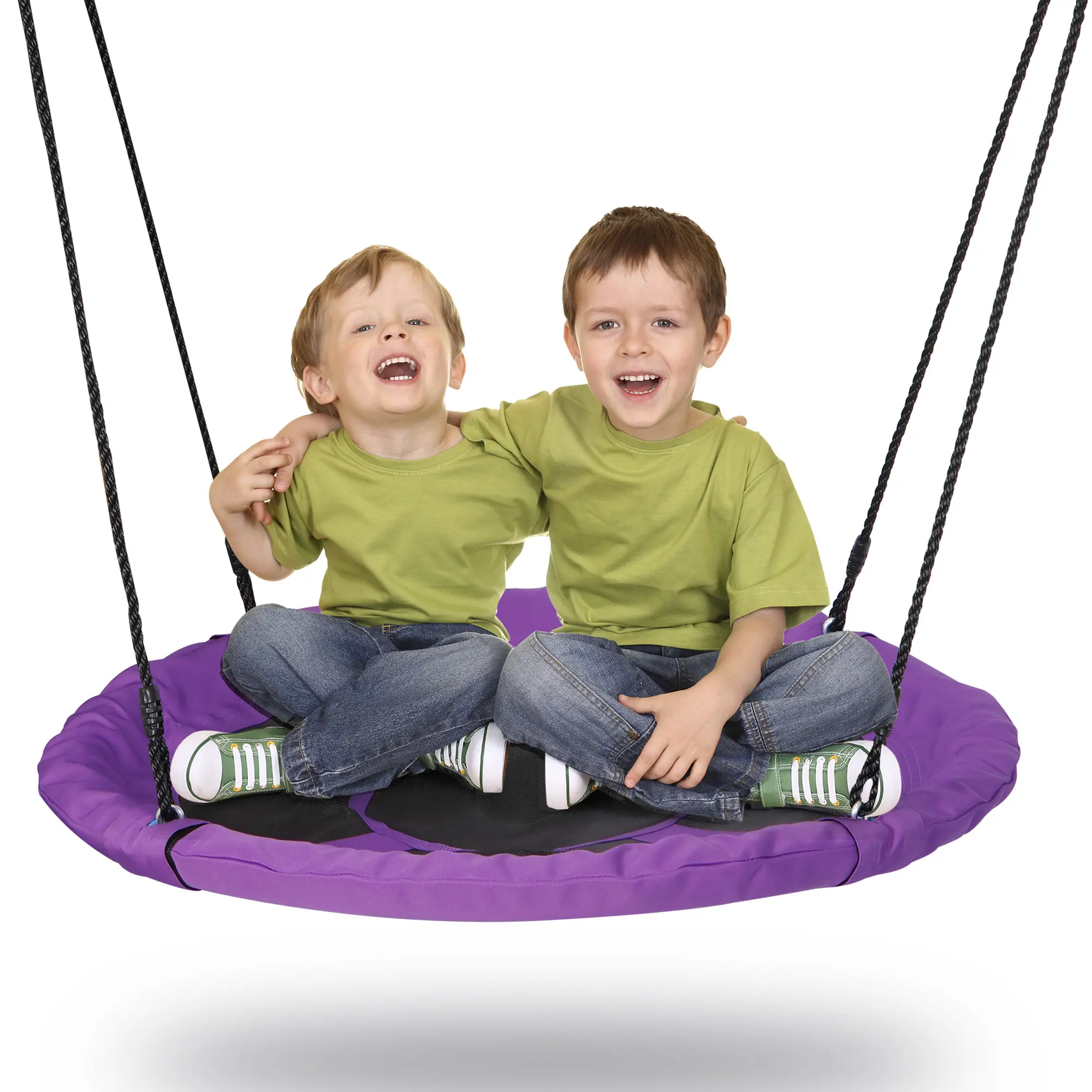 Zeny 40in Flying Saucer Web Tree Swing, Outdoor Swing Sets for Kids - 800lbs Capacity, Steel Frame, Adjustable Rope, Durable Purple Steel & Fabric, Backyard/Park Trees Use, Outdoor Fun Equipment, Round, Multi-Child Fit, High Safety, 40 In, Unisex, Playful
