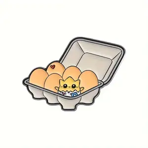BUY 1 GET 1 FREE: Cute Cartoon Brooches Special Egg Cartoon Design Perfect Backpack/ Coat/ Jeans Decor TV Retro Show 90s New Anime Metal Brooch Trendy & Funky Enamel Pin with Braided Girl Design - Aesthetic, High-Quality, Perfect for Clothes & Backpacks