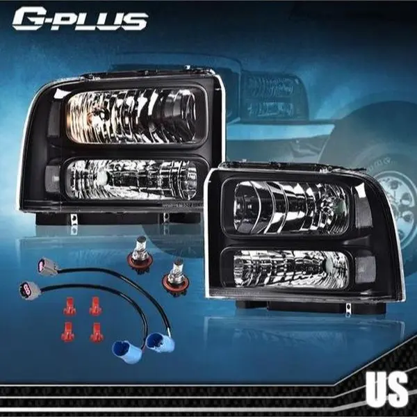 G-PLUS Headlights for 1999-2004 F250/F350/F450/F550 Super Duty & 00-04 Ford Excursion Headlight Assembly G-PLUS Headlights for 1999-2004 F250/F350/F450/F550 Super Duty & 00-04 Ford Excursion Headlight Assembly