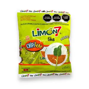 Limon 7 Chipileta Lollipop with Hot Candy Dipping Powder