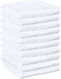 White Salon Towels - 16 x 27 Inch Soft Cotton Hand Towels for Hair Stylists, Barbers & Spas - Quick Dry, Durable Towel for Facial, Pedicure, Manicure & Massage Use - Pack of 12