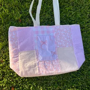 Handmade patchwork tote bag! Can be used for many things- available in custom colors and patterns!
