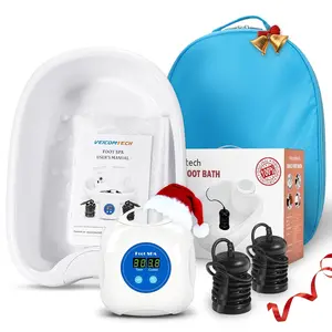 Upgrade Ionic Foot Bath Detox Machine - Ionic Detox Foot Bath, Foot Detox Machine, Touch ON/OFF, LCD & Timer for Home Use Beauty Salon (2 Arrays,100 Liners,1 Blue Bag) veicomtech