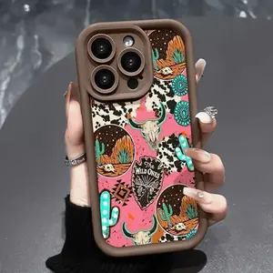 Phone Case for iPhone17 16 Pro Max 15 Plus 14 13 12 11 X  XS Western Decoration Full Body Protection Shockproof Soft Silicone Cover iPhone  case
