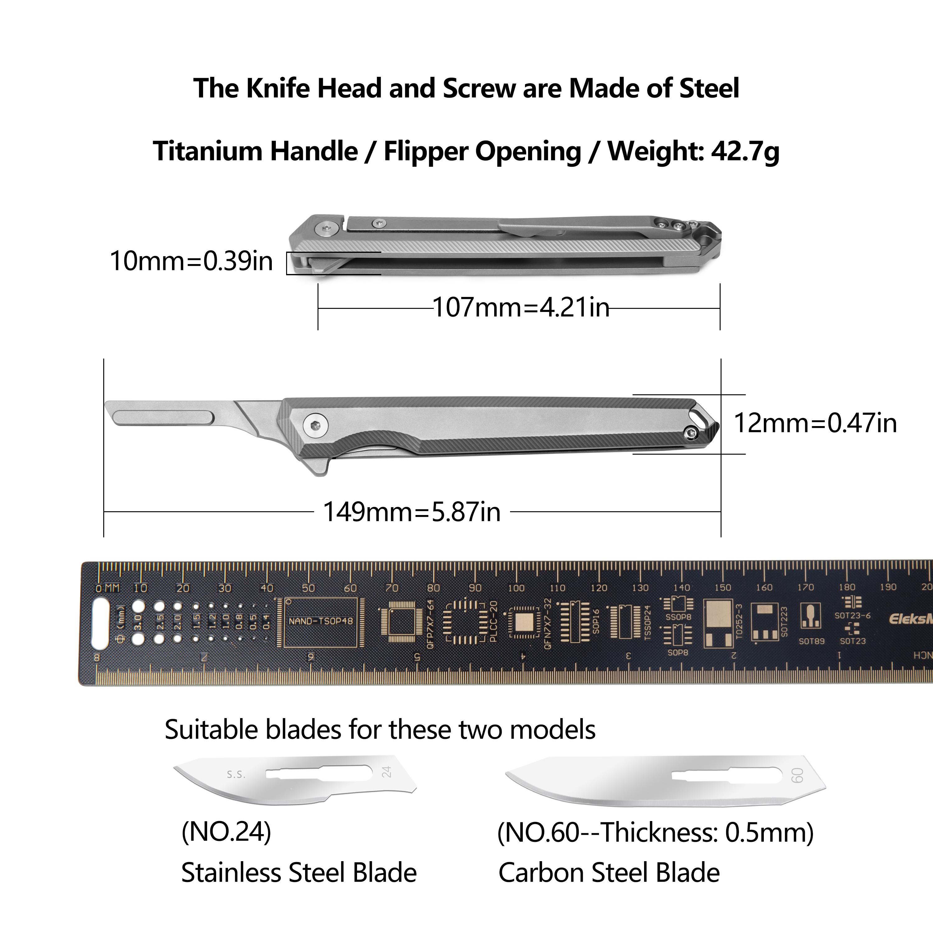 Mini pocket knife, outdoor portable cutting tool, With 10pcs Replacement Blades