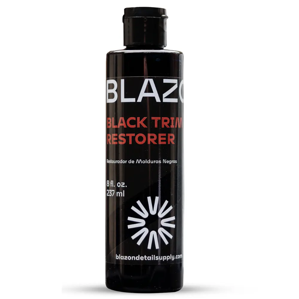 BLAZON Black Trim Restorer – Dye-Infused Plastic Restorer for Faded Exterior Trim, Deep Black Finish, Scratch Correction, Long-Lasting Durability & UV Protection
