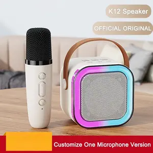 K12 KTV Karaoke Microphone Speaker Wireless Bluetooth Lecture Meeting Voice Box Mini Colorful Lights Audio Long Standby taolemei