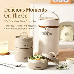 All-Purpose Insulated Bento Box - 304 Stainless Steel, Leak-Proof, 6-Hour Heat Retention, Microwave Safe - Perfect for Work, School, Travel & Picnics