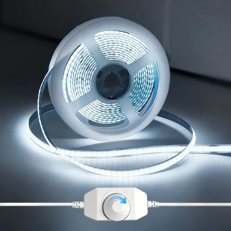 USB Powered COB LED Strip Light, Flexible Design with 5v Interface and Dimmer, Adjustable Brightness, Dimmable Led Lights, Led Ambient Light, Ideal for Indoor Use