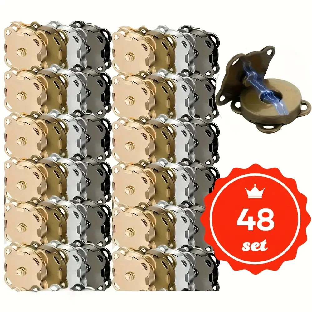 48 Sets Magnetic Snap Buttons, 14mm Silver Magnetic Button for Clothes, Bags, Purses, Sewing on Magnetic Snaps for Fabric DIY Craft Sewn on Snaps, Home Sewing