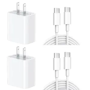 USB C Charger Fast Charging,2Pack 20W PD USB C Wall Charger with 6FT Fast Charging  for iPhone 16 15 iPad Air 5th/4th, iPad Pro 12.9/11 inch, iPad