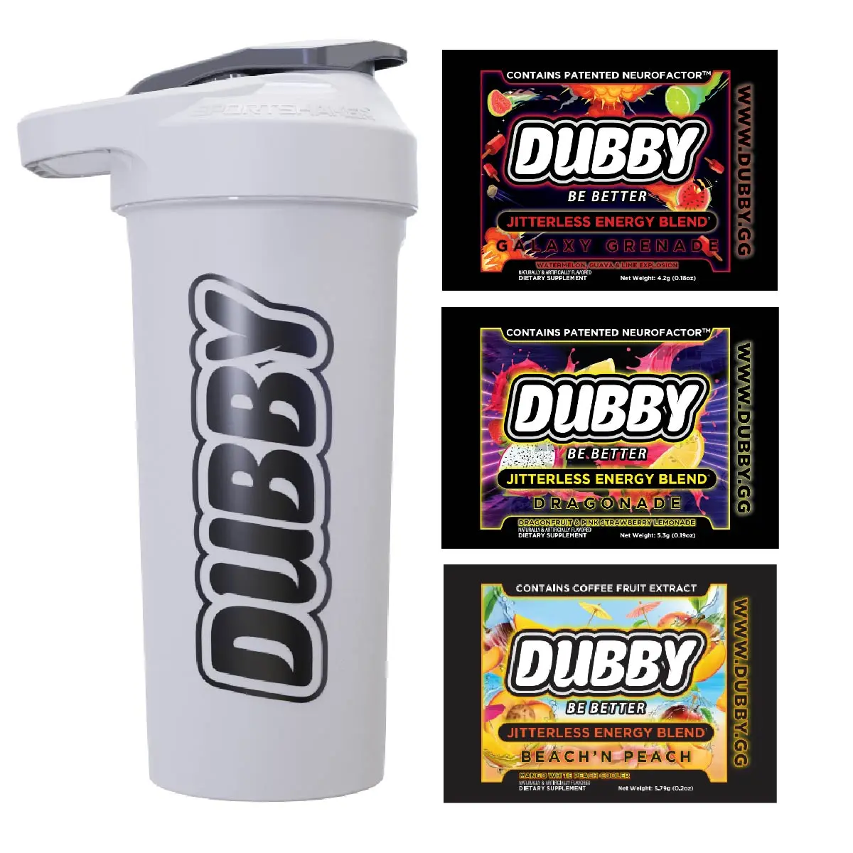 Energy Drink Sampler Pack - 3 Assorted Flavors & Shaker Cup