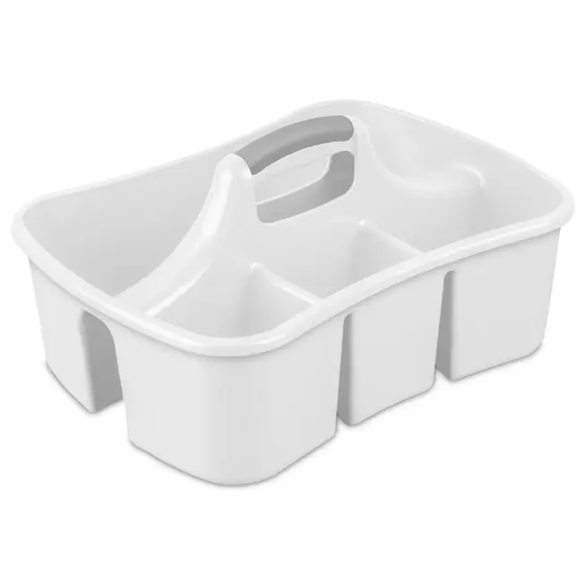 White Plastic Utility Storage Bin – Handy Household Organizer White Plastic Utility Storage Bin – Handy Household Organizer