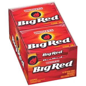 Big Red Cinnamon Chewing Gum Snack – 10-Pack, 15 Sticks Per Pack, 150 Total Sticks