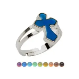 Cross Color Changing Mood Ring Adjustable
