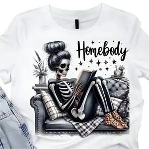 Cotton Cotton Short Sleeve T-Shirt HOMEBODY GLITTER SKELLY Unisex Super Soft Comfort Tshirt For Men And Women Guatemalan Pride Teddy Bear Design - CasualUnisex T-shirts M-5XL