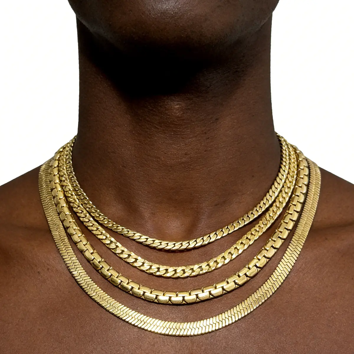 14K Gold Plated Necklace Cuban Link Chain Hip Hop Style Jewelry Gift For Men Or Women Stainless Steel Chain High Quality
