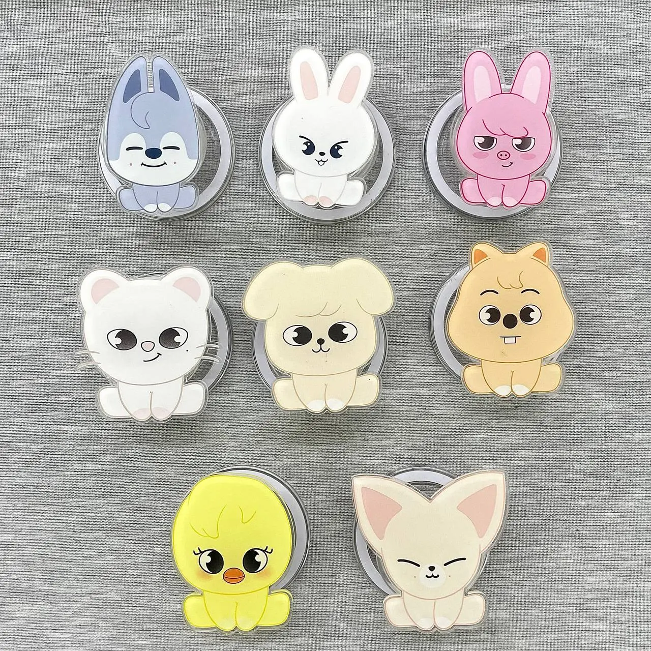 Cute Kawaii Kpop Sitting Phone Grip Collection - Magnetic Pop Socket & Kickstand - Pastel Kpop Accessory