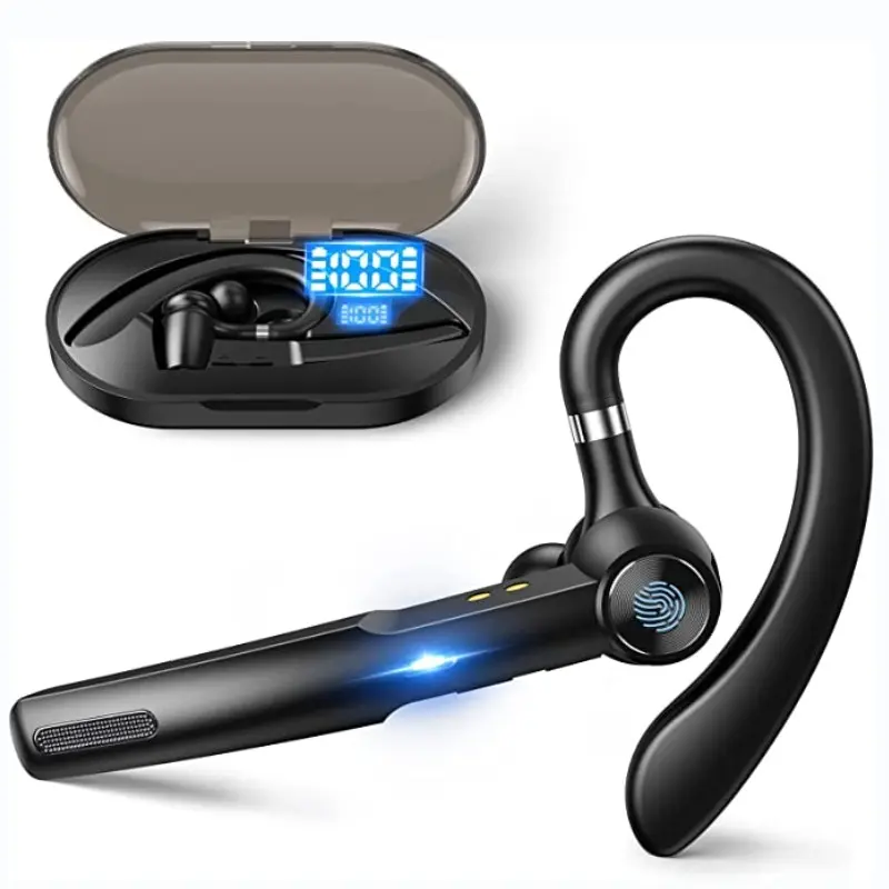Wireless Headset, Cordless Headphones, with 400mAh Charging Case 55 Hours Playtime Headphone, Noise-canceling Mic for Driving/Business/Office, Compatible for iOS/Android Mobile Phones, Audio Gear