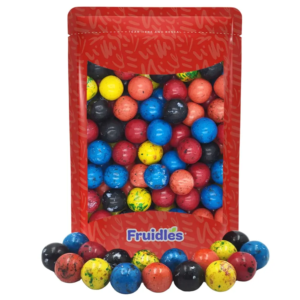 Fruidles Gum Balls Fruit Flavored, Candy Buffet Treats, Machine Size Refills, Kosher Certified Parve, 1" Inch (Berry Blast, Half-Pound)